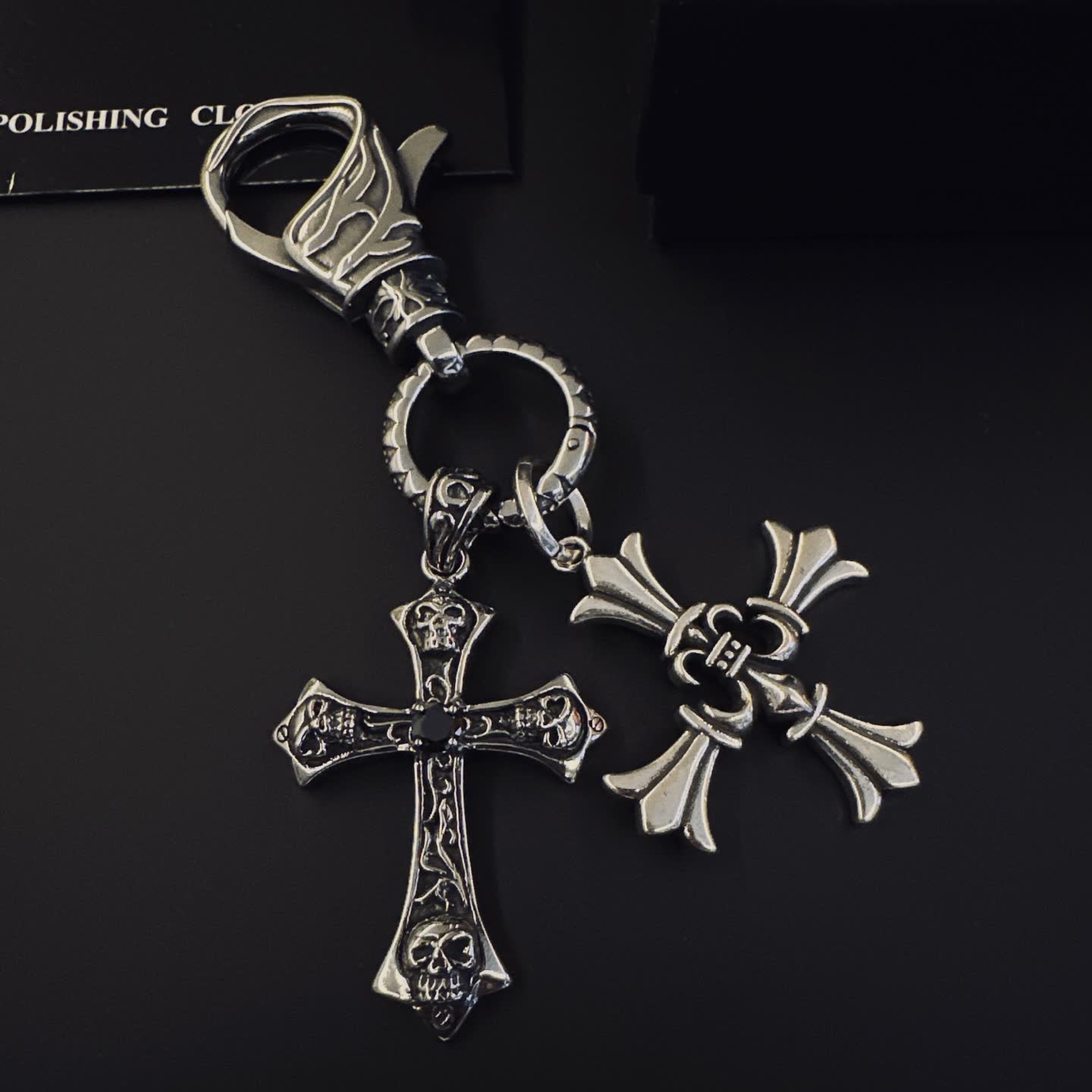 Chrome Hearts Silver Cross Keychain